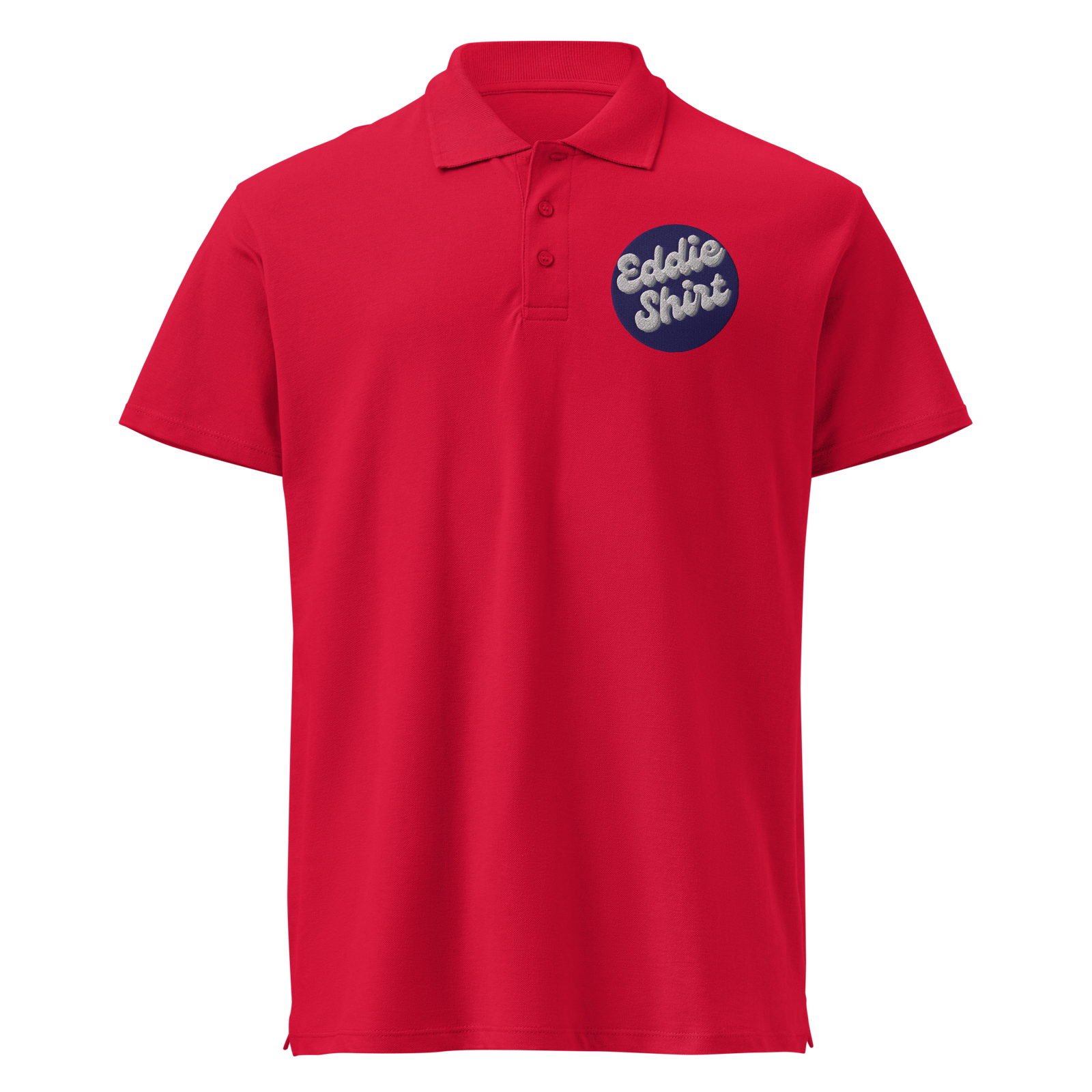 Playera polo roja con bordado